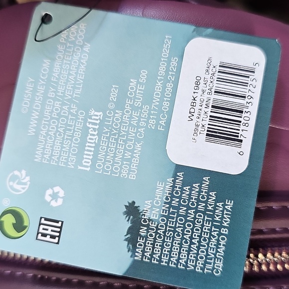 NWT Loungefly Disney Raya and the Last Dragon Tuk Tuk Backpack Purse - Picture 10 of 11